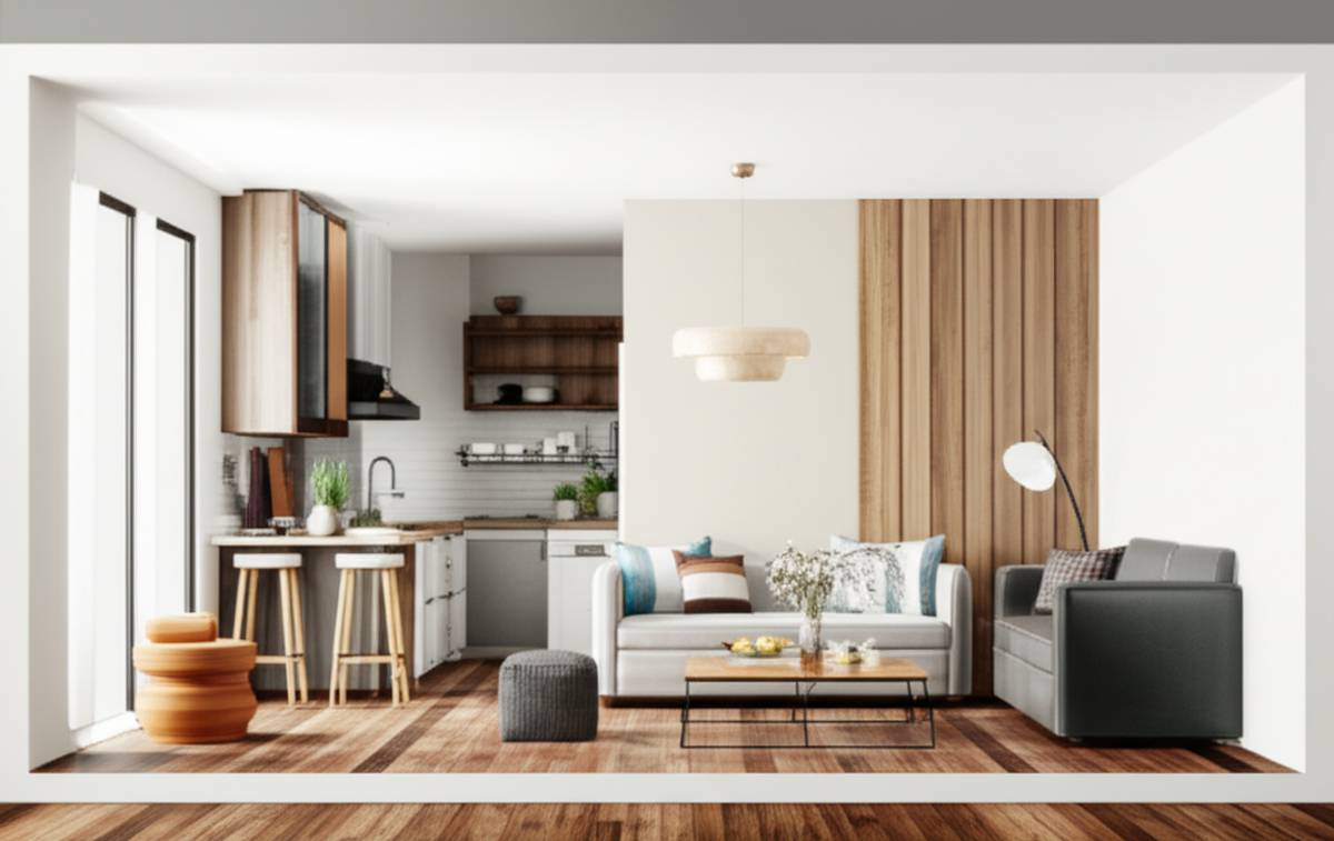 بهترین ترکیب رنگ های چوب برای طراحی فضاهای کوچک