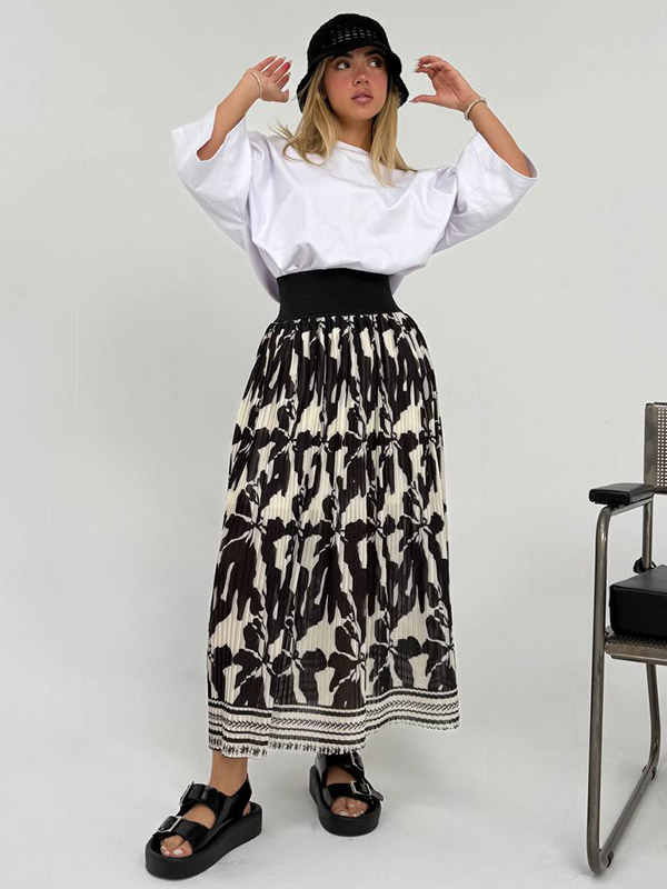 دامن کتان و استایل خیابانی زنانه | ترندی، مدرن و پاییزی