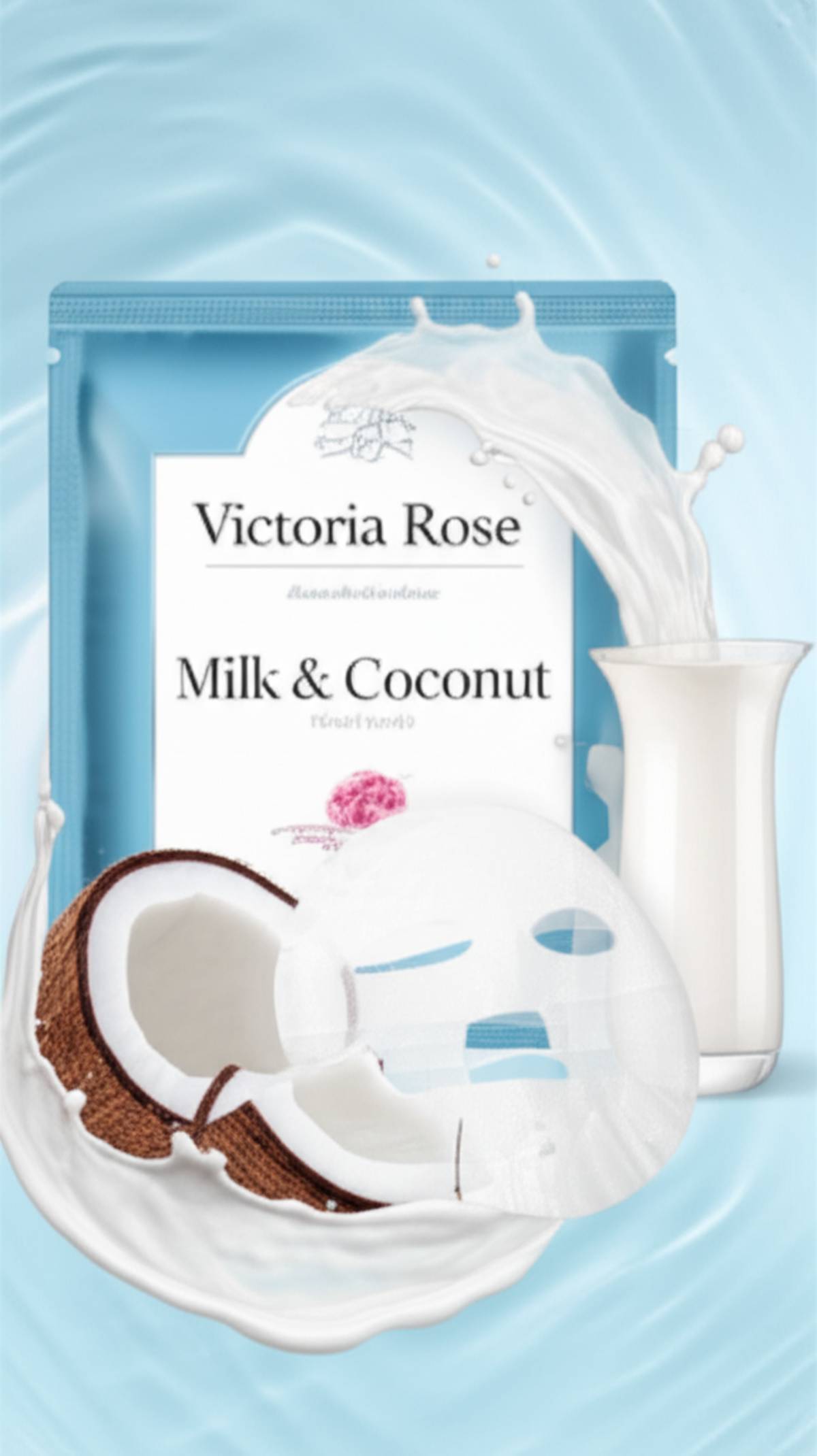 نقد و بررسی کامل ماسک ورقه ای صورت شیر و نارگیل ویکتوریا رز