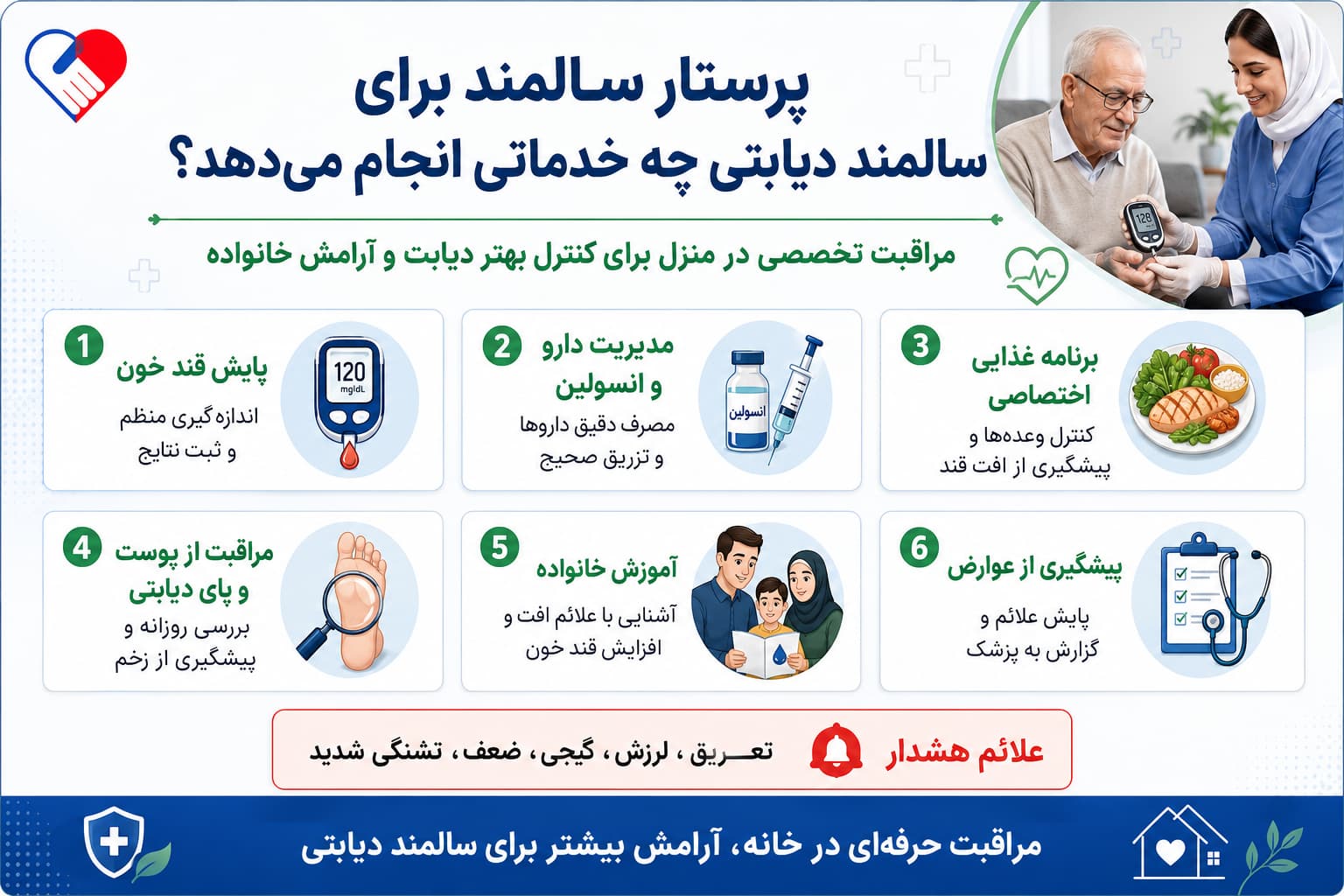 سالمند | توانبخشی پرستار سالمند برای سالمند دیابتی چه خدماتی میتواند انجام دهد؟